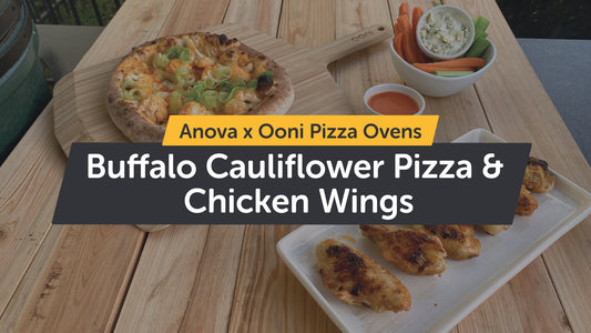 Buffalo Hot Sauce Duo: Chicken Wings & Cauliflower Pizza - Sous Vide with Anova & flame cooked by Ooni