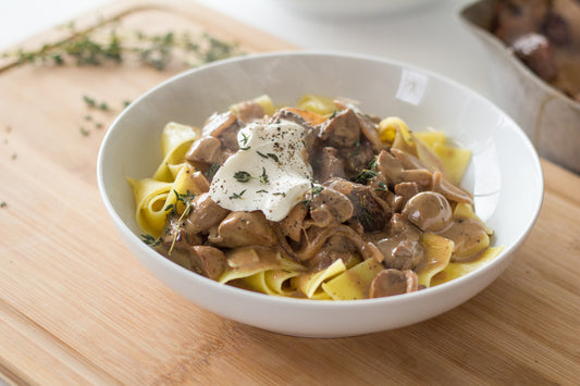 sous vide beef stroganoff