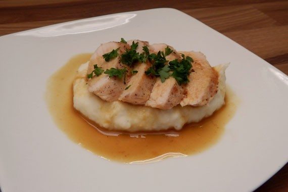 Sous Vide Chicken Breast with White Wine Lemon Sauce