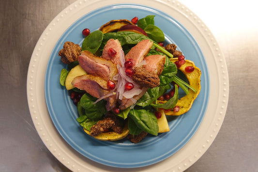 Sous Vide Spiced Honey Duck Breast & Seasonal Salad