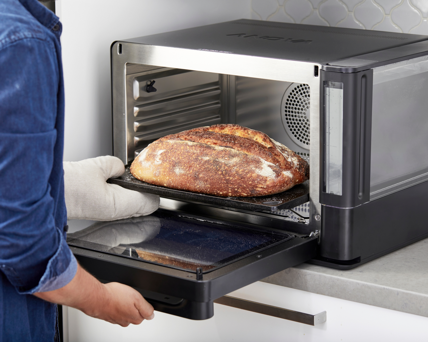 a loaf of bread in anova precision oven