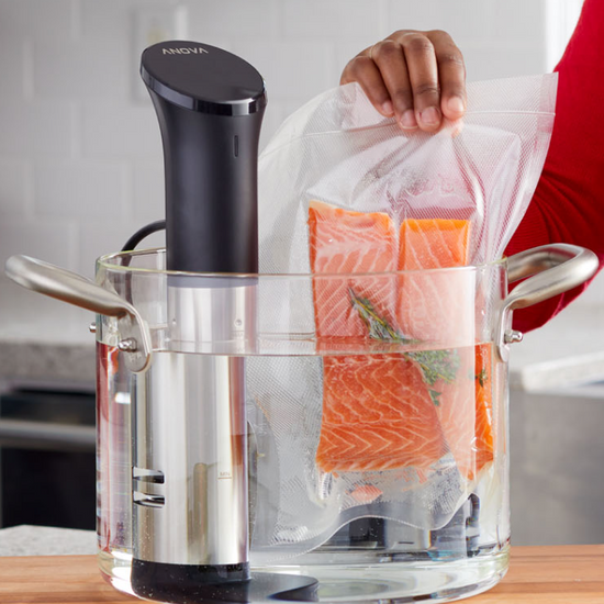 anova precision cooker and sous vide salmon pot drop