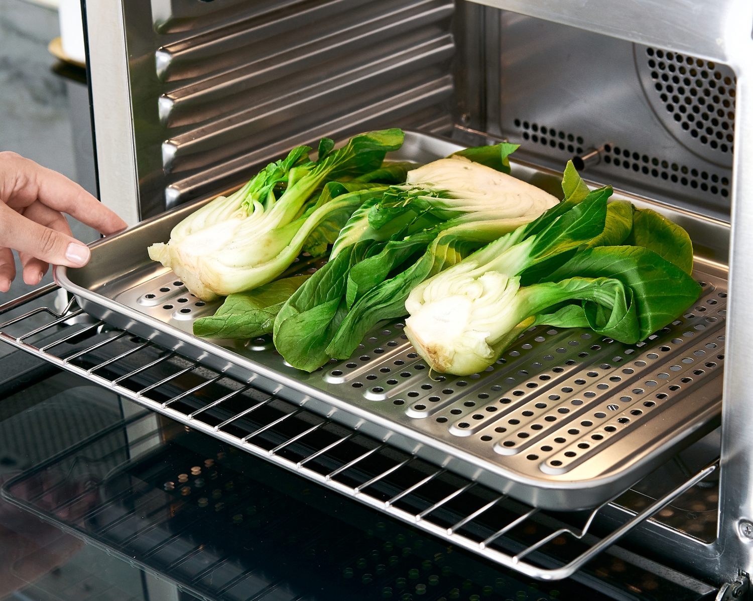 Baby Bok Choy v troubě Anova Precision