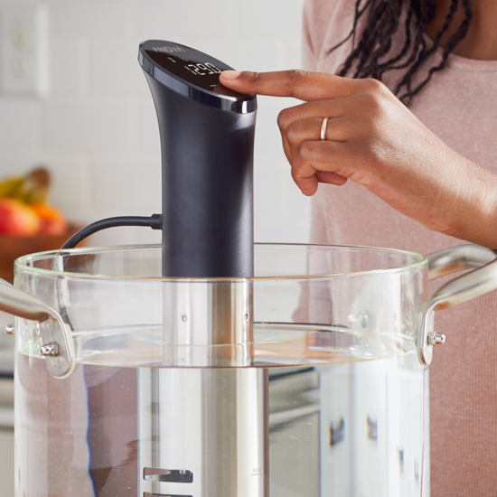 anova precision cooker in a glass pot