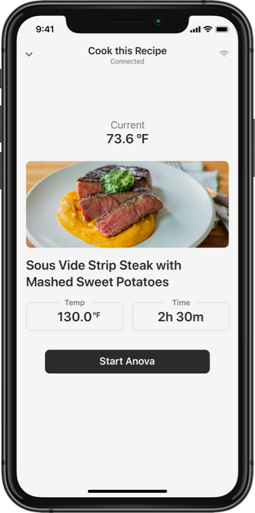 Anova sous vide iOS app guided cook