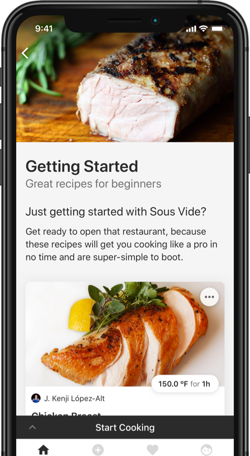 Anova sous vide iOS app manual cook
